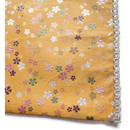 Fire-resistant Buddhist Altar Mat, Cherry Blossom Pattern, Mio (22 Size, Chukyo Style, 35.2 X 54 Cm), Mio Yellow