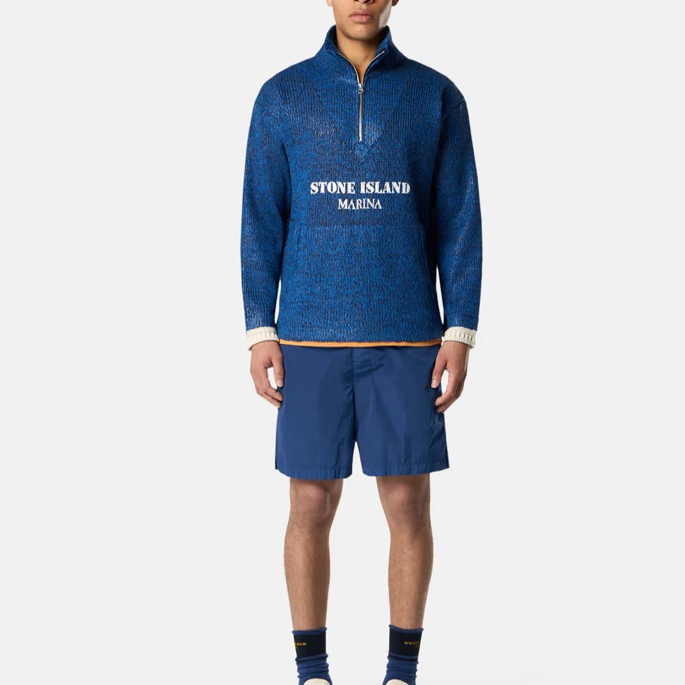 Stone Island Ss25 Marina Series Solid Color Comfortable Fit Side Slit Swim Shorts Men swim shorts Ocean-Blue K1S15B100012S00X3-V0028