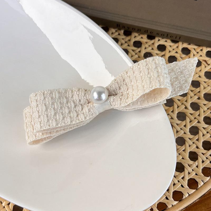 

Ворсистая ткань, маленькая ароматная заколка для утиных клювов, свежая заколка для волос, боковая заколка для бахромы, аксессуар для волос бежевый