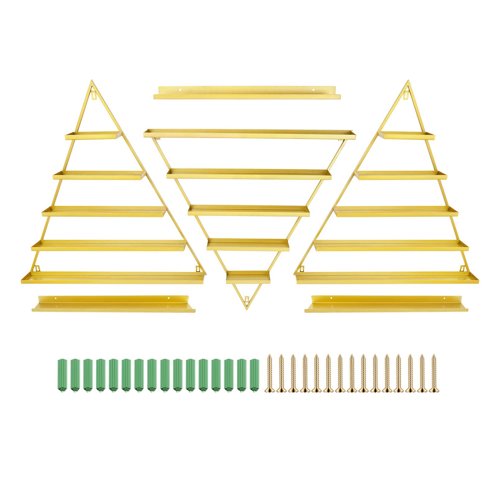 

Heavy Duty Wall Mounted Nail Polish Rack, 5-Tier Iron Display Shelf for Nail Salon Home, Cosmetic Lipstick Storage Organizer золотой