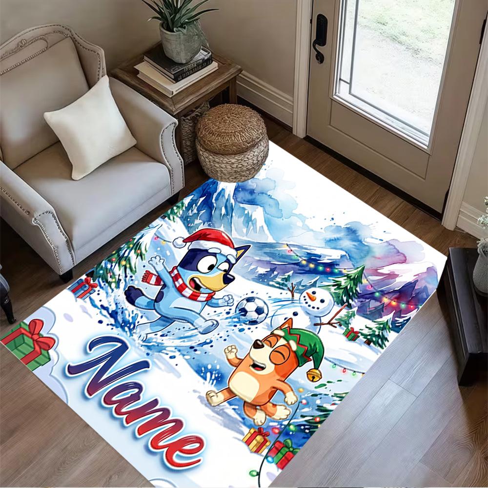 Sunny Day Soccer Fun Personalized Text Area Rug Suitable for Outdoor Playrooms Decorate room Game Room Anti-slip Rug Anime Office Decor