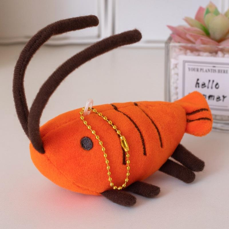 Creative Cartoon Gula Shrimp Doll Pendant Lobster Plush Toy Doll Backpack Keychain Hanging Decoration