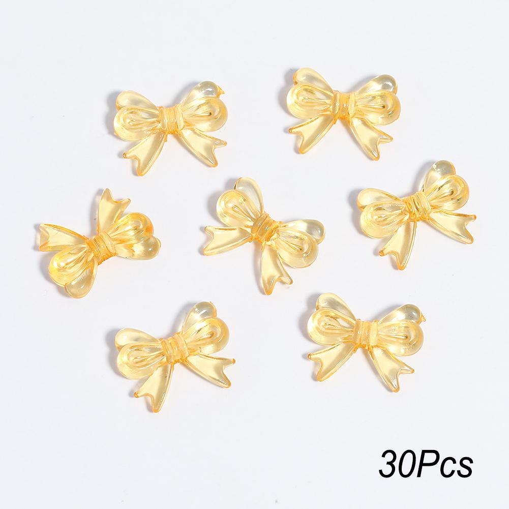 30Pcs Multicolor Transparent Acrylic Bowknot Beads For DIY Bracelet Earring Keychain Daliy Jewelry Supplies