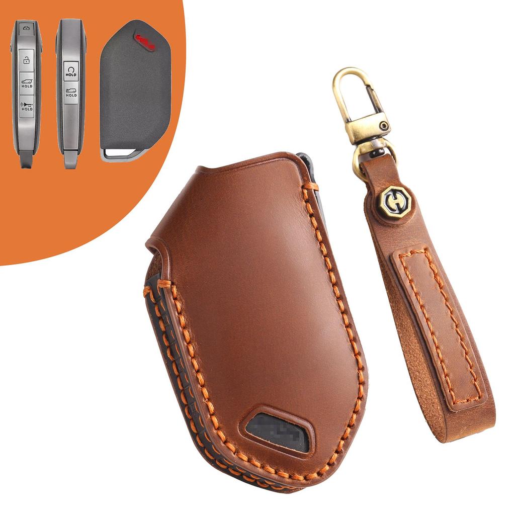 Kia Genuine Leather Car Key Cover Handmade forK3/K4/KX3/K5/KX57