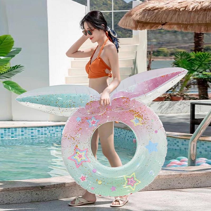 1 Pcs 90# Inflatable Swimming Ring Mermaid Tail Sequin Pool Ring Floating Beach Party Toys For Adult Kids