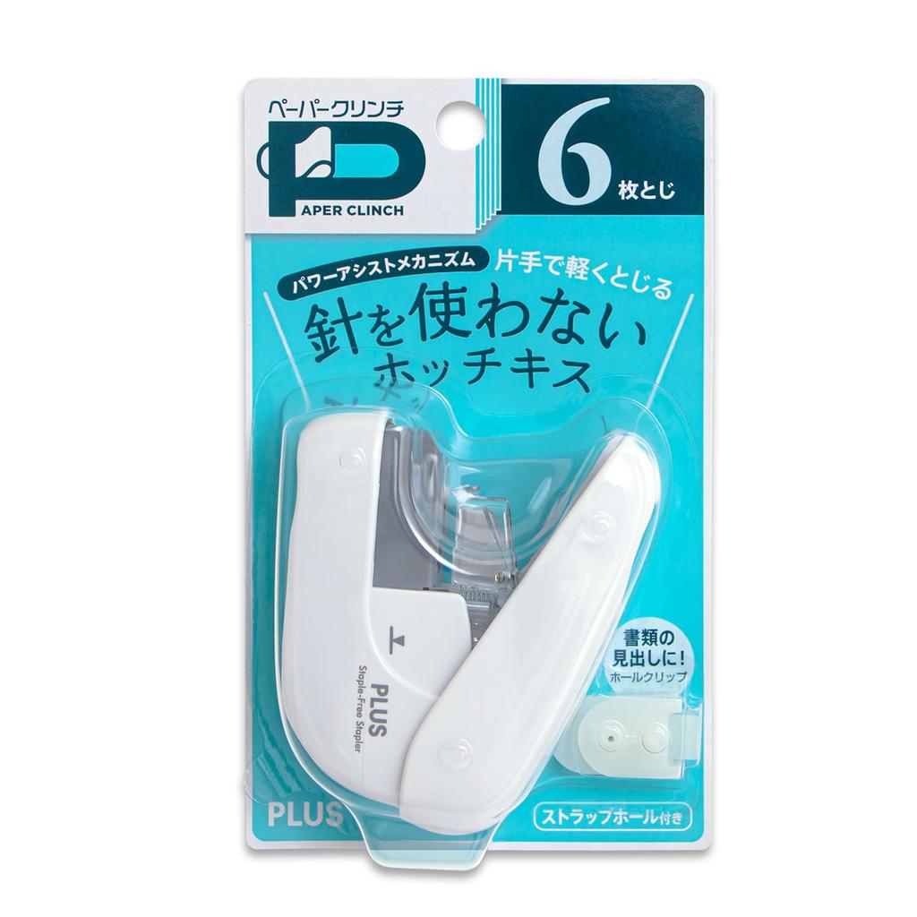PLUS Needleless Paper Set of X 6 (Plus) Stapler, Clinch, Compact, White, 6, SL-106NB, 31-122