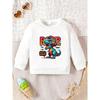 European Size Casual and Playful Printed Pattern, Comfortable and Simple Spring and Autumn Baby Thin Versatile Round Neck Hoodie for Boys