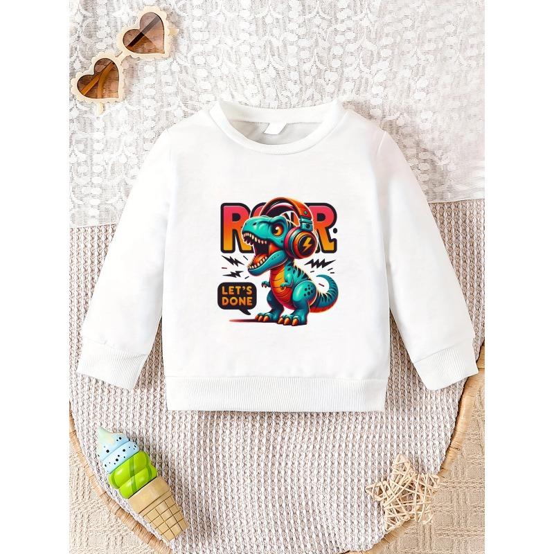 European Size Casual and Playful Printed Pattern, Comfortable and Simple Spring and Autumn Baby Thin Versatile Round Neck Hoodie for Boys