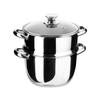 Steaming Cookware Set - - Ecco Cristal - Stainless Steel - Glass Lid - Induction