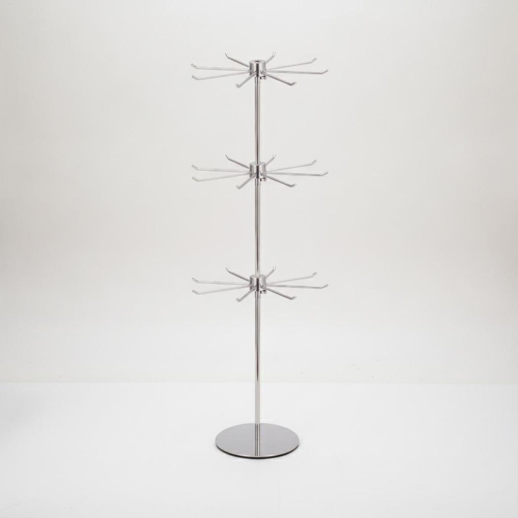 Rotating Necklace Holder Jewelry Display Rack | Sturdy Round Flat Base,