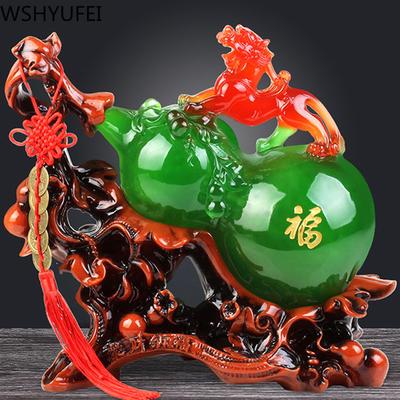 Glücksbringer Feng Shui Kürbis Statue Ornamente Harz Skulptur Handwerk Heimdekorationszubehör Einweihungsgeschenke Hochzeitsgeschenke
