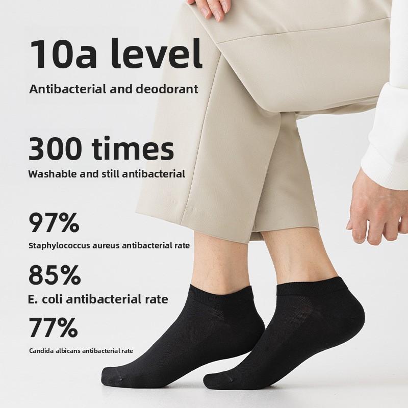 Socks Men's Summer Lightweight Pure Cotton Short Socks Low-cut Boat Shoes Mesh Breathable Anti-odor Men's Socks