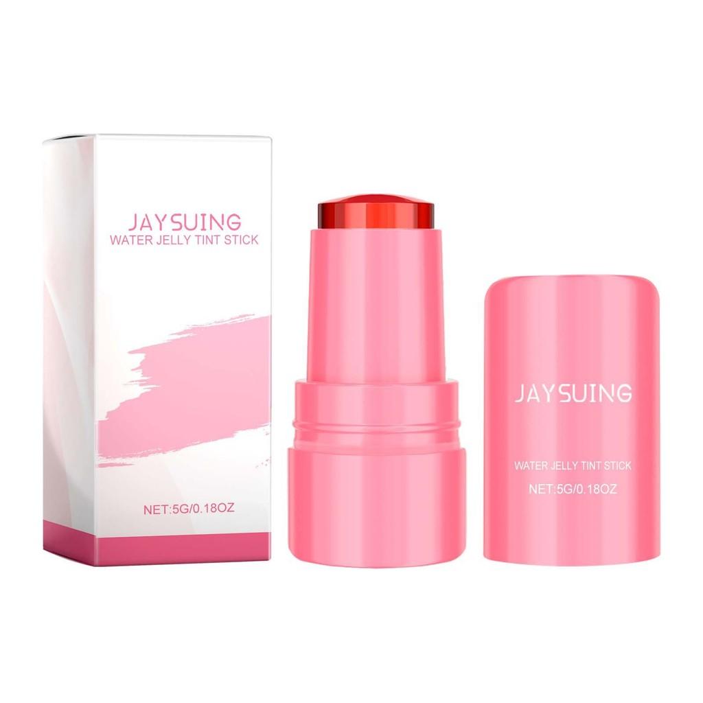 Jaysuing Coral Color Two-in-one Blush And Lip Gloss Stick For Radiant Skin