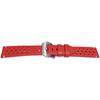 Watch Strap - MY-MONTRE - 22mm - Red Calfskin - Stitched White Edges - Stainless Steel Buckle