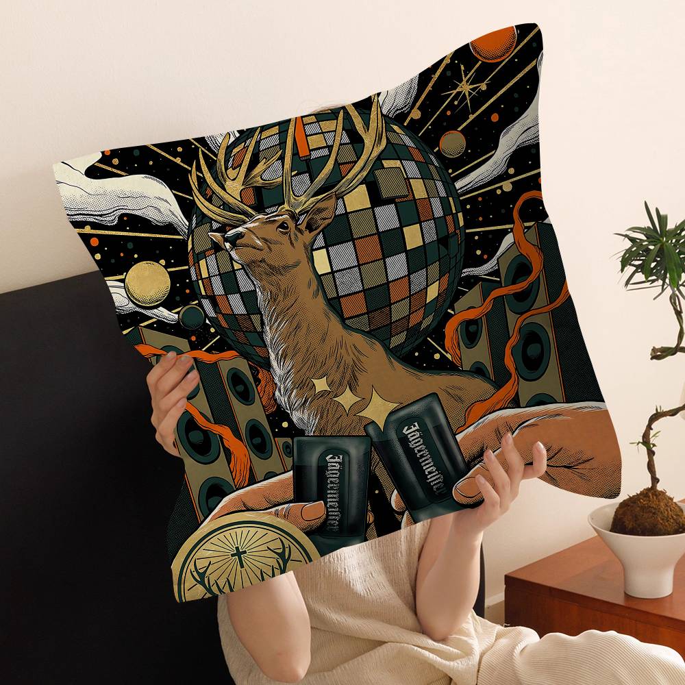 J-Jagermeister Anime Cushion Cover Polyester Sofa Cushions Decorative Throw Pillows Home Decoration Pillowcover