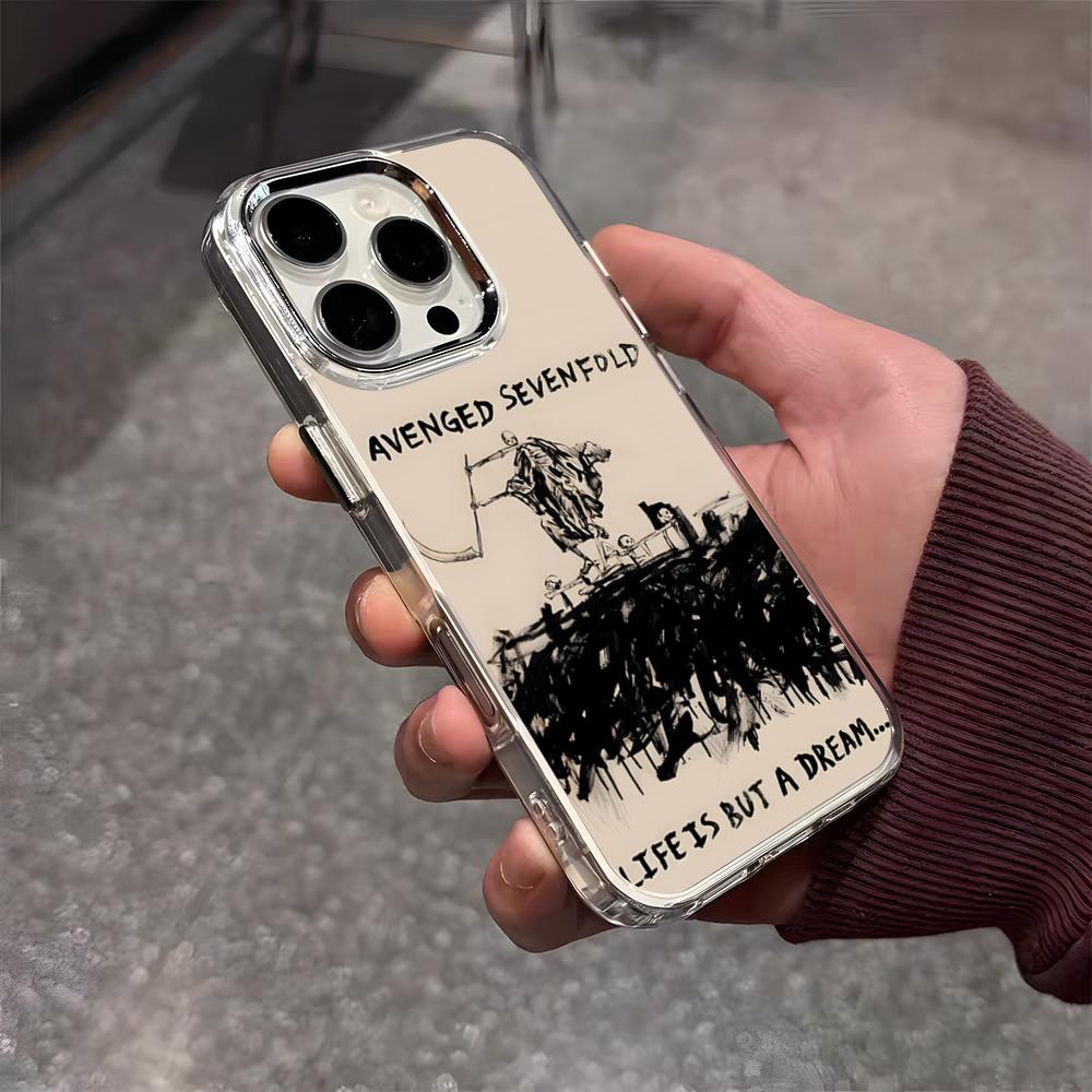 A-Avenged Sevenfold Phone Case For IPhone 17 Air 16 E 15 14 13 12 11 Plus Pro Max Electroplated Transparent Soft Shell