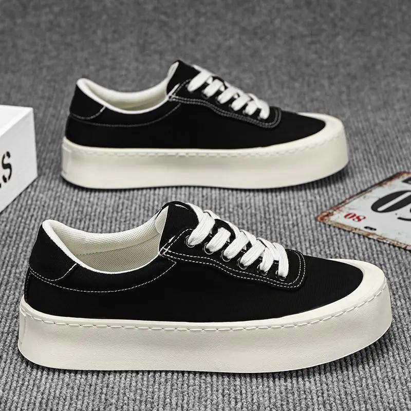 

Fashion Sneakers Black Lightweight Thick Platform Lace-up Common Comfortable Man Shoe 2025 Trend Vulcanize Hiking Casual Shoes for Men 44