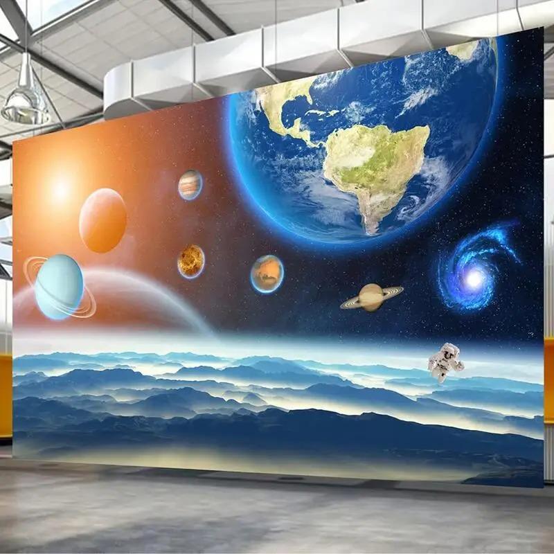 Photo Wallpaper 3D Stereo Planet Universe Starry Sky Mural Wall Painting Cartoon Children's Bedroom Background Wall Papers
