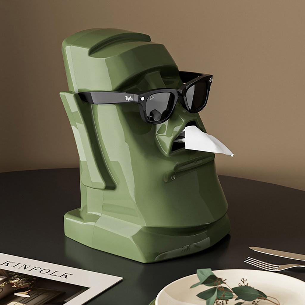 Creative Stone Face Napkin Dispenser Paper Towel Container Tissue Box Holder for Living Room and Bedroom Decoration