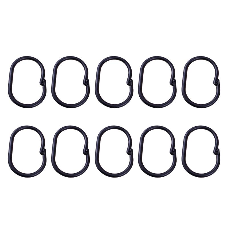 100pcs Smooth Sliding Shower Hooks With Locking Mechanism Waterproof Snap Lock Rings Bathroom Curtain Rod Attachments