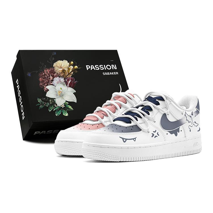 

Nike Air Force 1 Air Force 1, Spring Renewal, Mismatched Graffiti Slip Resistant Low top Skateboard Shoes GS Pink Blue DH2920-111(TeamS-S-BOX) 35.5