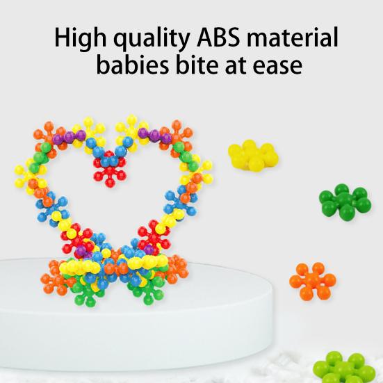 60/100/200 Peças Blocos de Montar Design 3D Tridimensional Giratório Divertido Cor Estável Reconhecimento de Cores Multicolorido Blocos de Montar Flor de Ameixa Presente de Aniversário