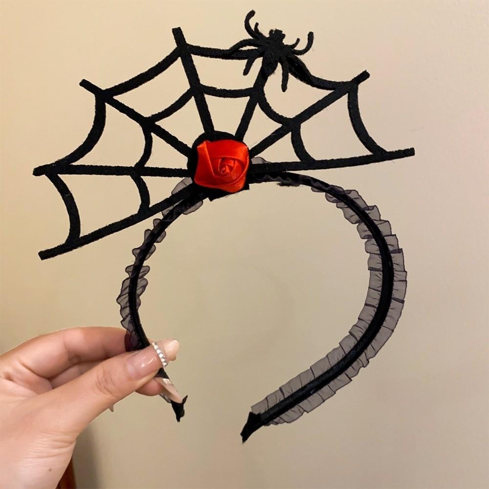 Non-slip Spider Hairband Halloween Spider Hair Hoop Spider Web Headband Female Use