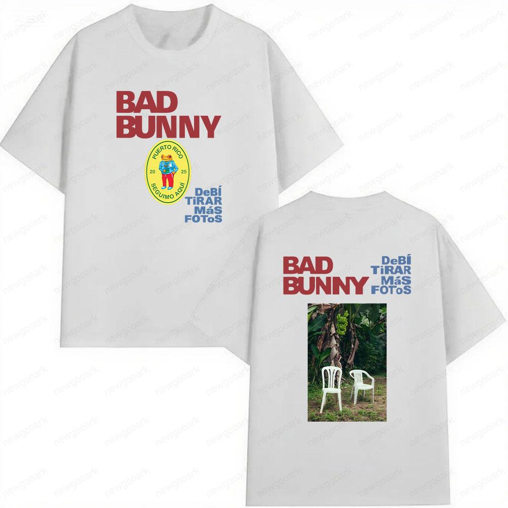 BAD BUNNY 2025 Album Tour T Shirt Men Women Hip Hop Streetwear Cotton Printed Clothes Vintage Short Sleeve Tshirts S