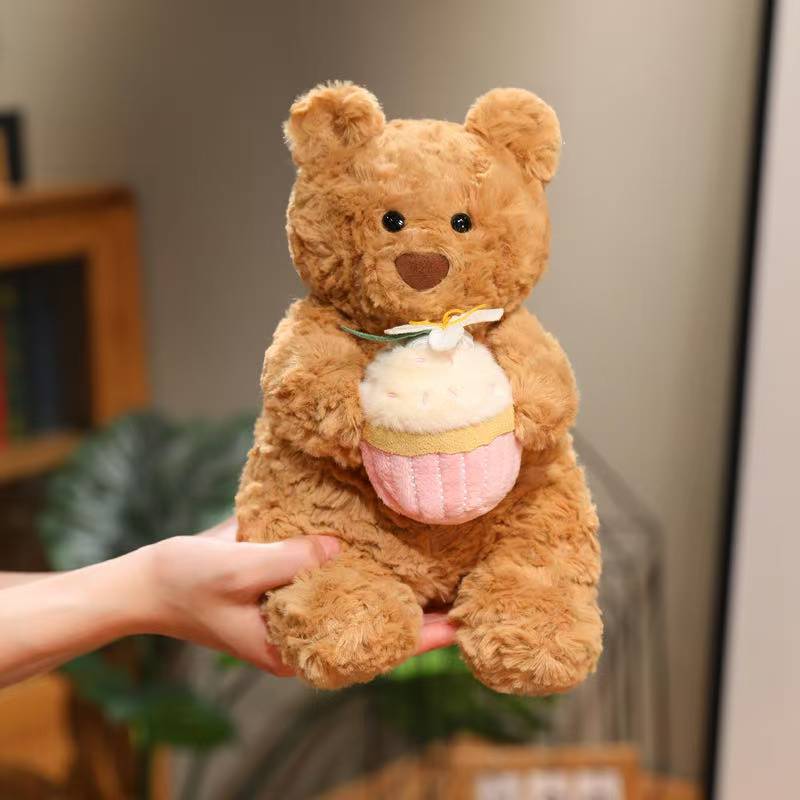 Kawaii Healing Cake Bear Plush Toy Cartoon Anime Stuffed Doll Pillow Cute Soft Birthday Gift for Children