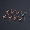 3PCS Pink Crystal Bend Nose Piercing Stud Set Spider Nose Ring Bulk Twist Butterfly Nose Rings And Studs Pack Piercing Nariz Lot