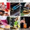 Silicone Food Tongs BBQ Grilling Tong Kitchen Cooking Salad Bread Serving Tong Non-Stick Barbecue Clip Clamp Stainless Steel Too