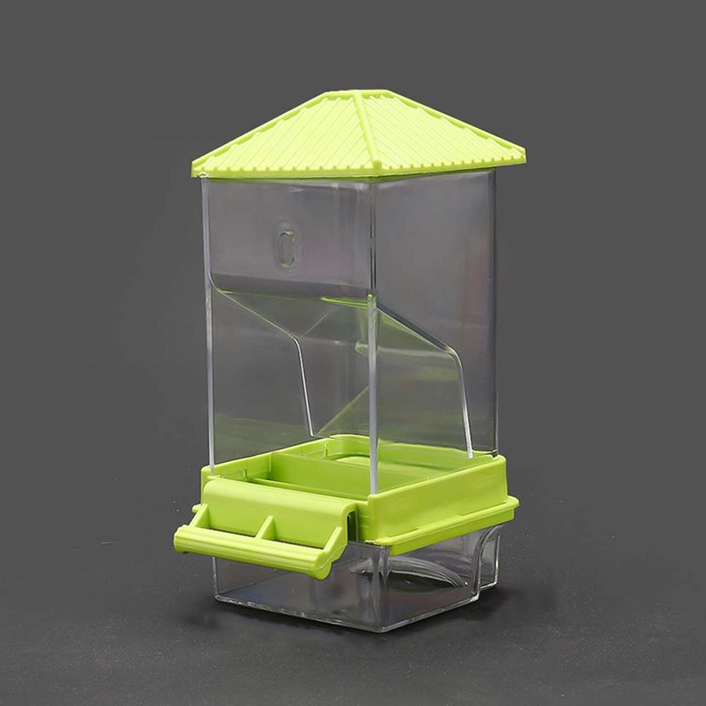 

Прозрачная автоматическая кормушка для птиц, акриловая подвесная кормушка для попугаев, аксессуары для клеток для птиц зелёный