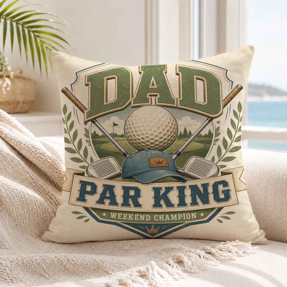 Fathers Day Dad Cushion Cover Natural Breathable Durable Linen Printed Decor Pillow Case Sofa Bedroom