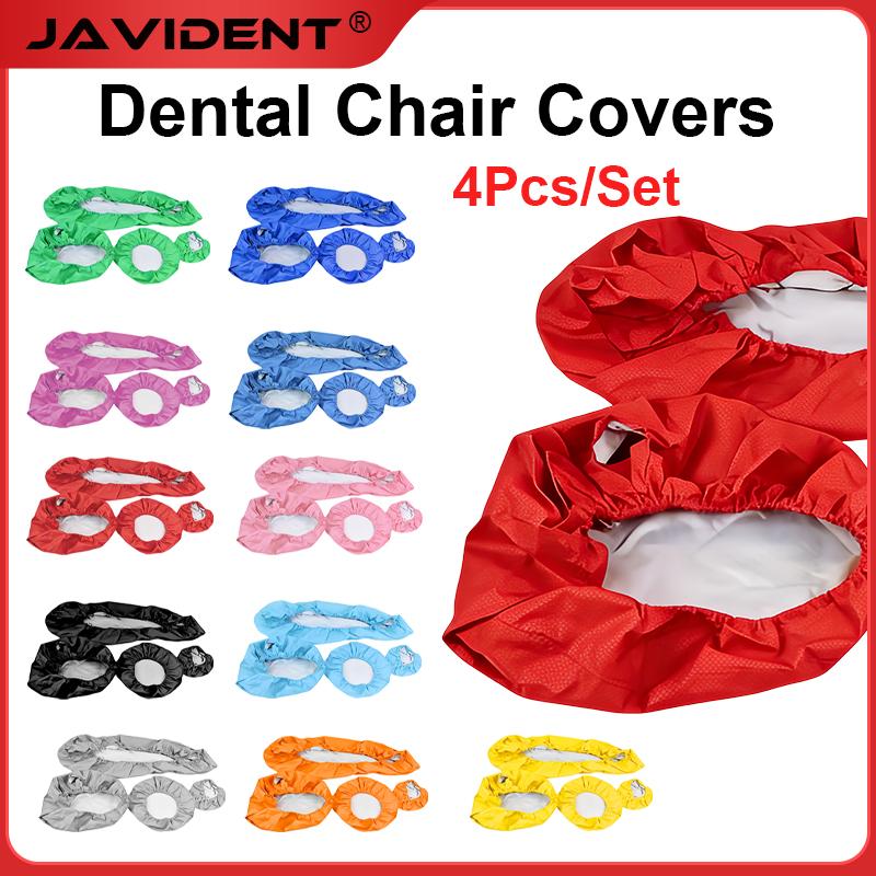 High-Quality Dental Chair Covers Made of PU Leather (Realistic Finish) - 4-Piece Dust-Proof Seat Protector Set - Dental Supplies