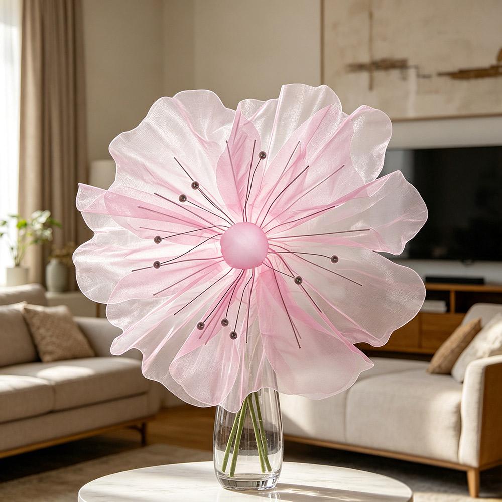 Hollow Design Large Artificial Flower Silk Material 3D Poppy Flower Silk Flower Floral Arrangement