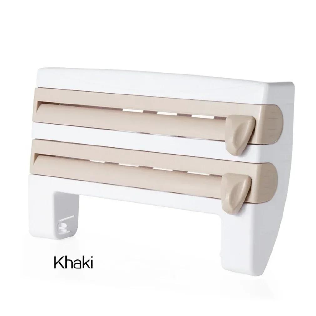 Wall Mounted Kitchen Tissue Holder Sauce Bottle Holder 4-in-1 Plastic Packaging Cutting Rack Storage Rack