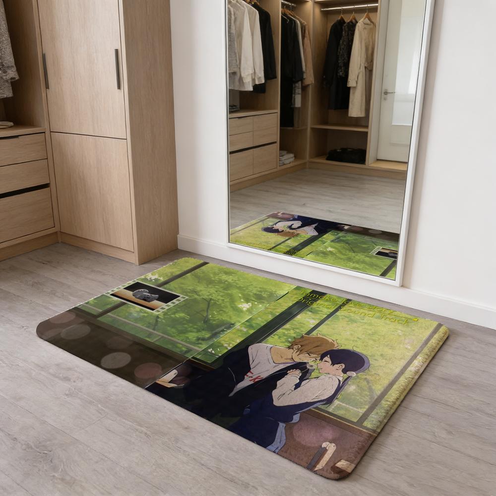 T-Tamako Market Floor Mat Flannel Door Mat Non-Slip Absorbent Washable Indoor Home Rug