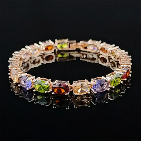 Bracciale Tennis Hip-Hop Zirconi Multicolore - Senza Sbiadire, Design Full Diamond