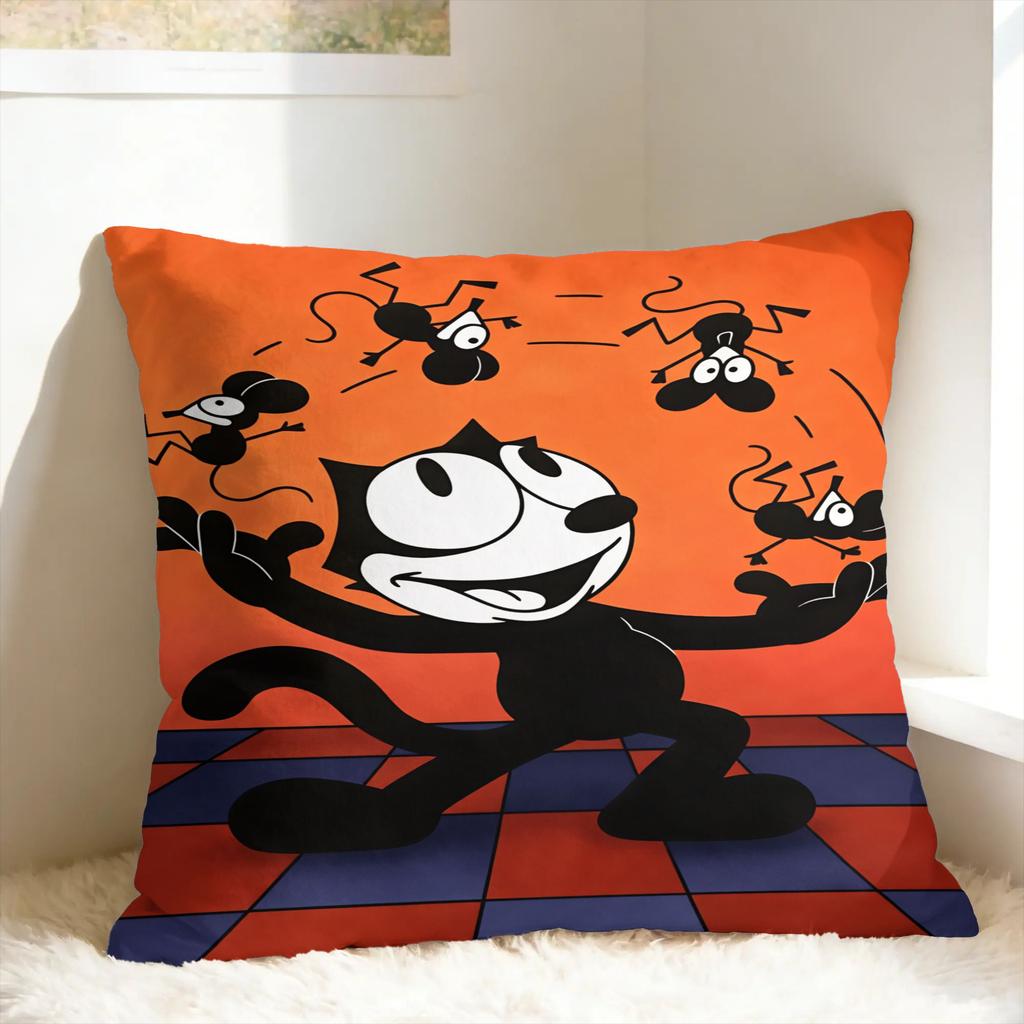 Cartoon FFelix The Cat Pillow Case Square Pillow Cover For Sofa Car Home Decor Fashion Pillowcases