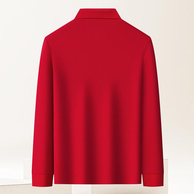 MONTAGUT Men's Easy-Care Long-Sleeve Pique Polo Shirt