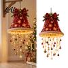 LED Warm Ceiling Hanging Lighted Christmas Light Pendant Decor, Pre-Lit Tree Bell with Holiday