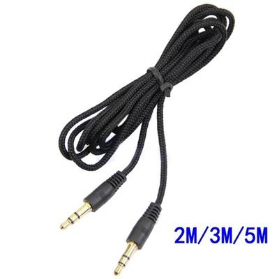 Black 3.5mm Jack Male To Male Audio Cable Digital Cables Aux Extension Cord Video Cable