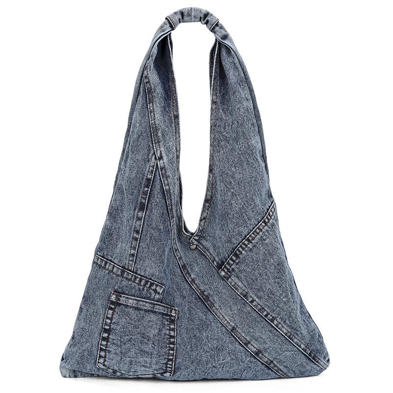 

Casual large-capacity bag women s 2025 summer new lightweight niche personalized tote bag commuter lazy shoulder bag синий