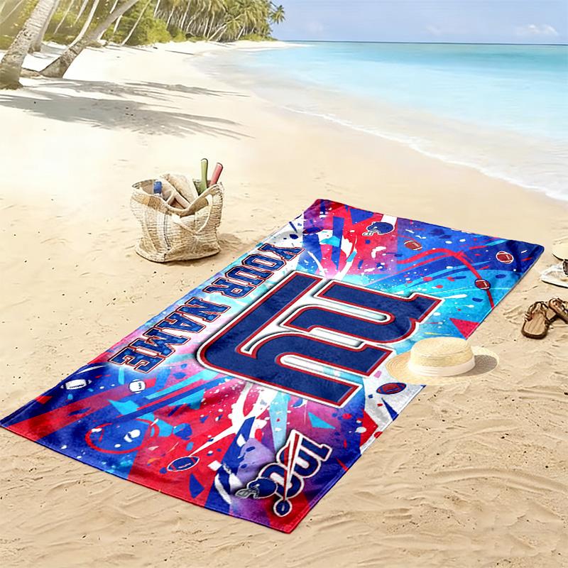 New York Giants Print Beach Towel, Large Soft Quick Dry Towel for Beach Camping Swimming