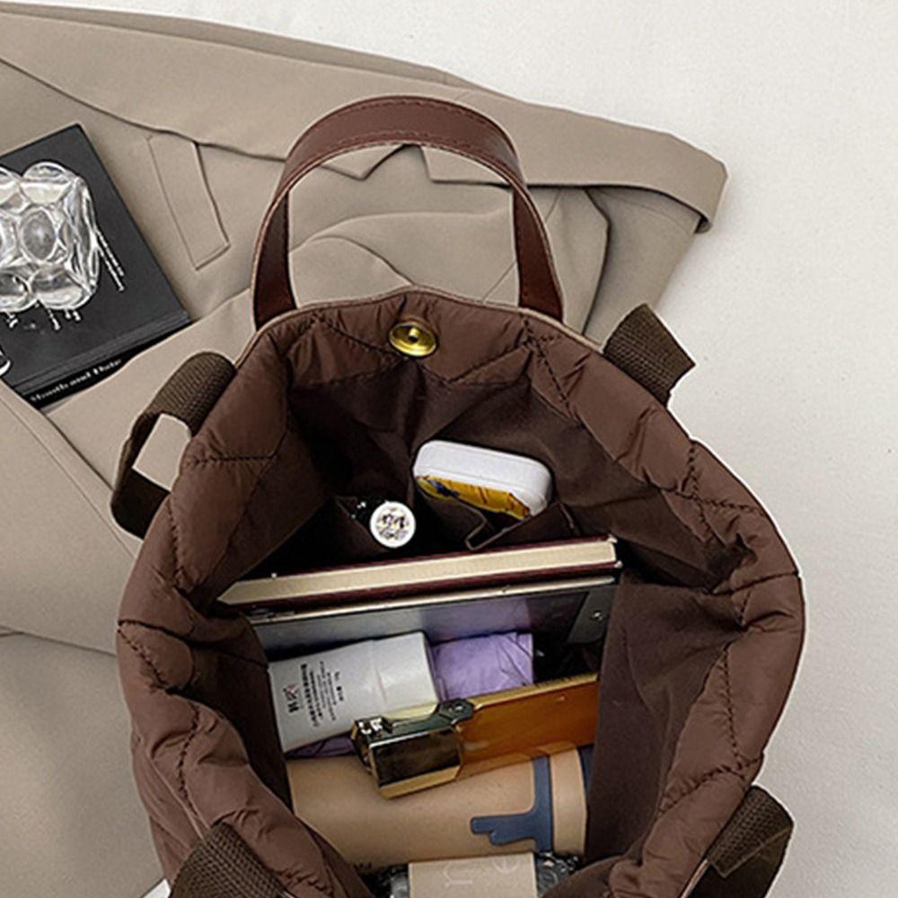 Luxury Quilted Quilted Tote Bag Zipper Large Capacity Shoulder Bag Puffer Tote Bags for Women