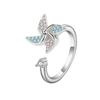 Niche Design Rotatable Windmill Open Ring For Women With Cubic Zirconia Fashion Jewelry Adjustable Finger Ring