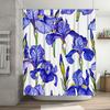 Delightful Blue Floral Shower Curtain Bath Decor, Home Accessories For Bathroom 180 X 180Cm