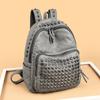 Fashion Rivet Soft Leather Women Backpacks Designer Large Capacity Girls School Bag  Female Bagpack Travel Bags