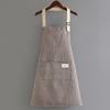 Cotton Linen Apron Household Adult Work Clothes Cooking Aprons Breathable Hanging Neck Fashion Waterproof Apron Kitchen Supplie
