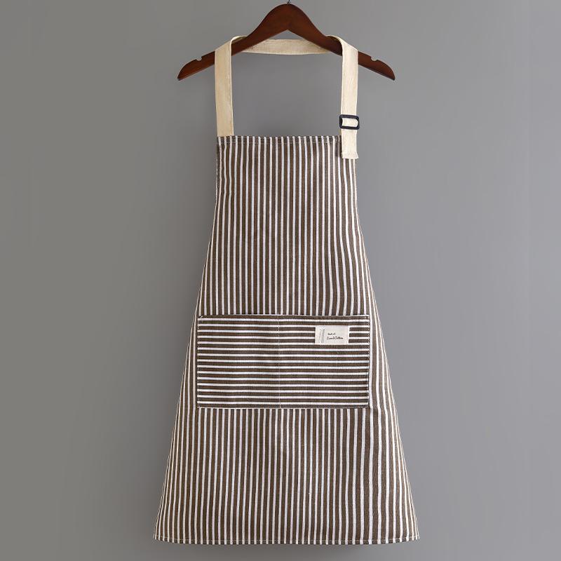 Cotton Linen Apron Household Adult Work Clothes Cooking Aprons Breathable Hanging Neck Fashion Waterproof Apron Kitchen Supplie